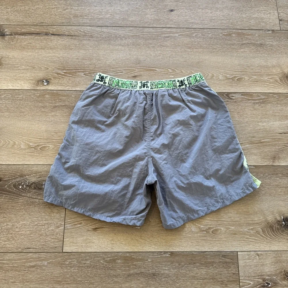 Vintage Hobie‎ Swim Trunks Men's S Gray Neon 90s 80s Surf Skate